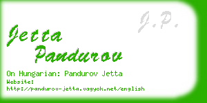 jetta pandurov business card